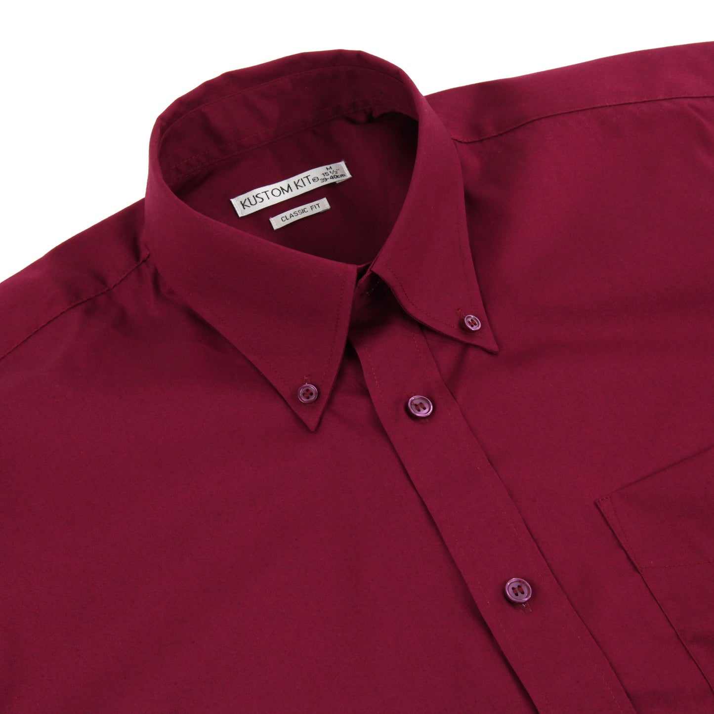 Kustom Kit Short Sleeve Button Up Oxford Shirt