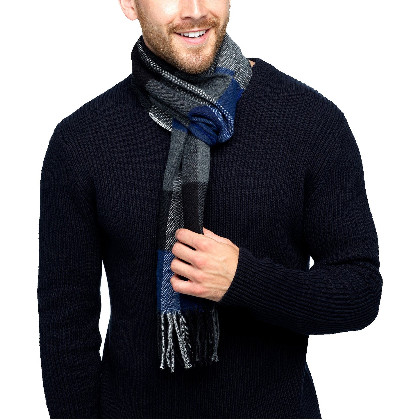 Tom Franks Check Scarf With Tassel