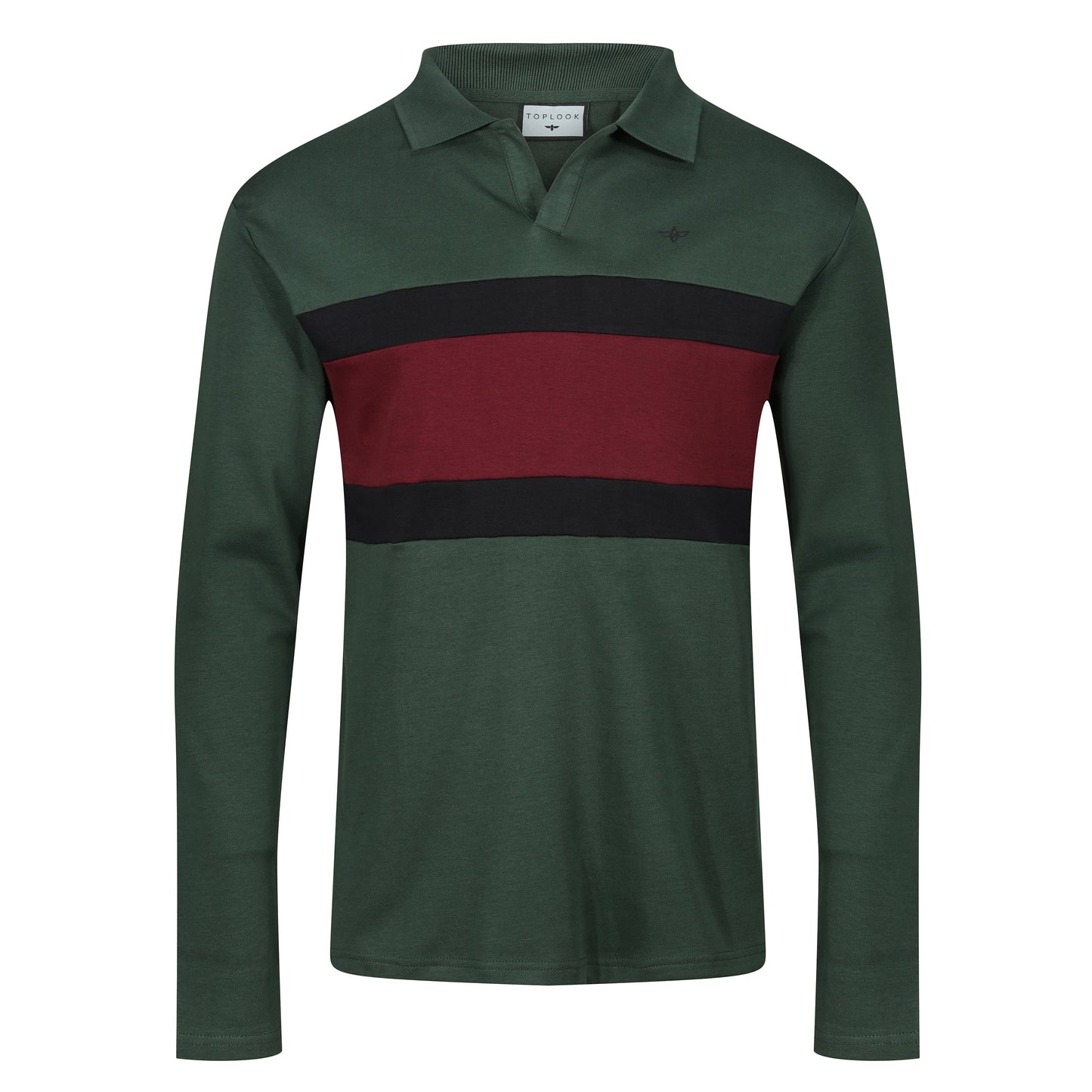 TL London 3 Stripe Long Sleeve Polo Shirt