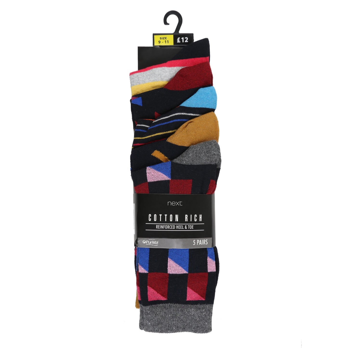 Next 5 Pairs Cotton Rich Patterned Socks