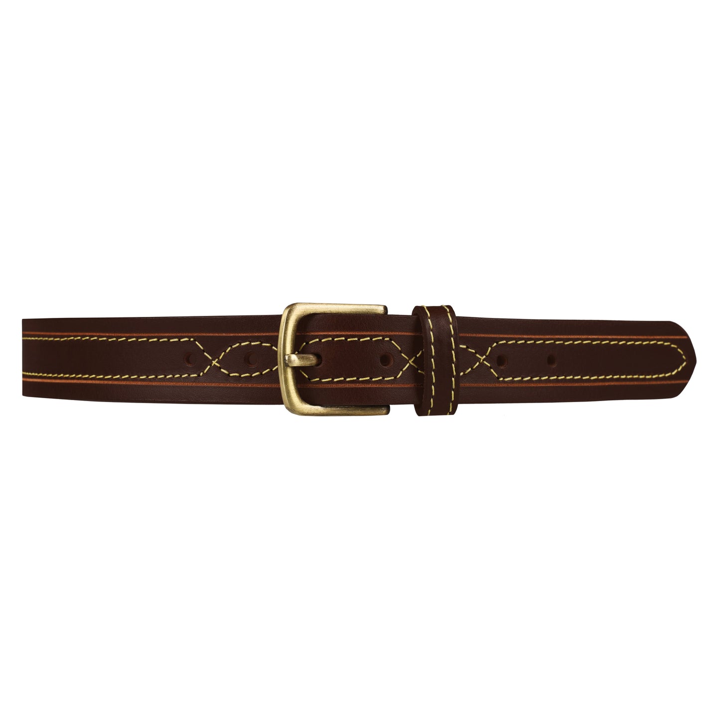 Outback 1.25" Wide Contrast Stitch Full Grain Leather Belt