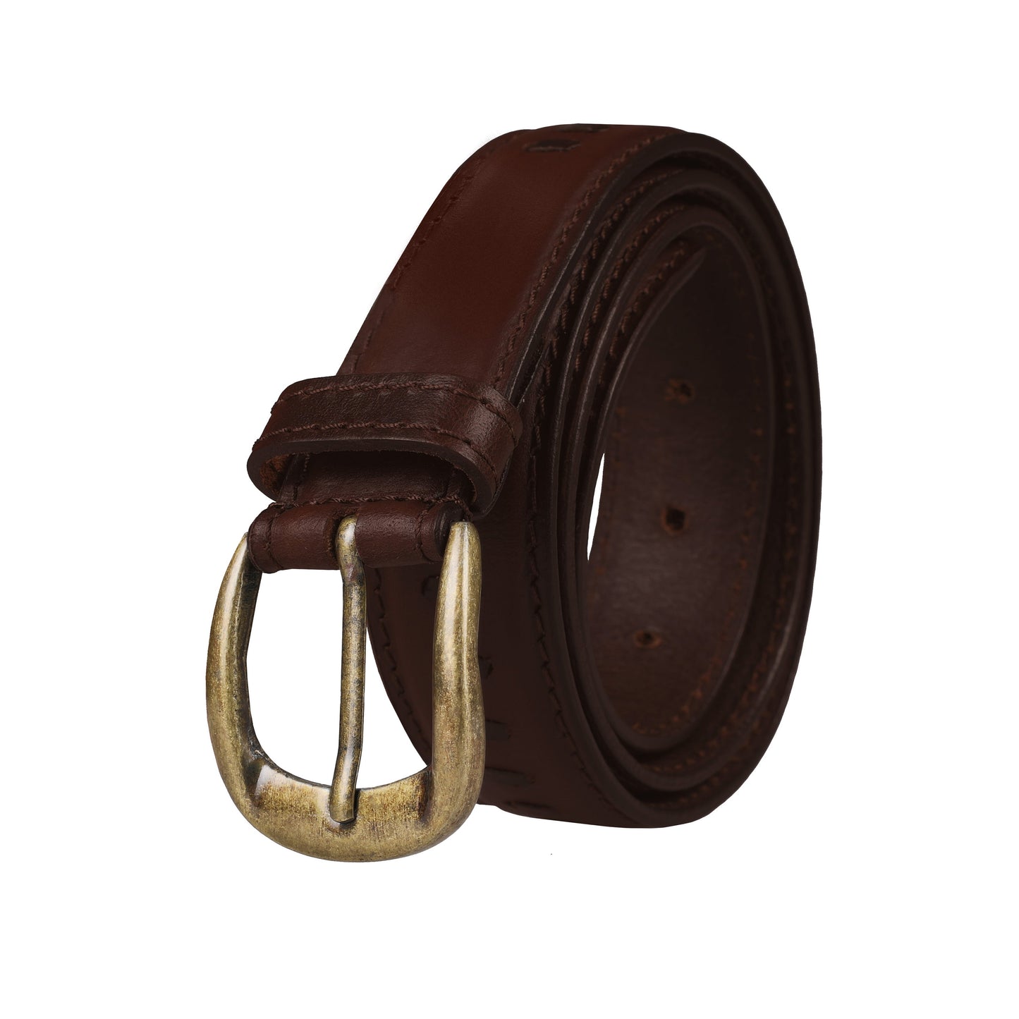 Outback 1.25" Wide Straight Stitch Full Grain Leather Belt
