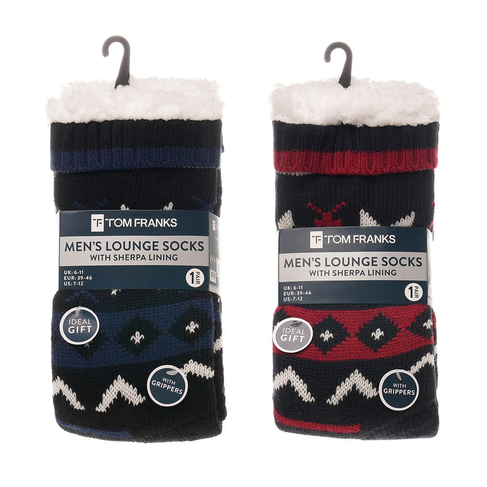 Tom Franks 1 Pair Chunky Knit Sherpa Slipper Socks