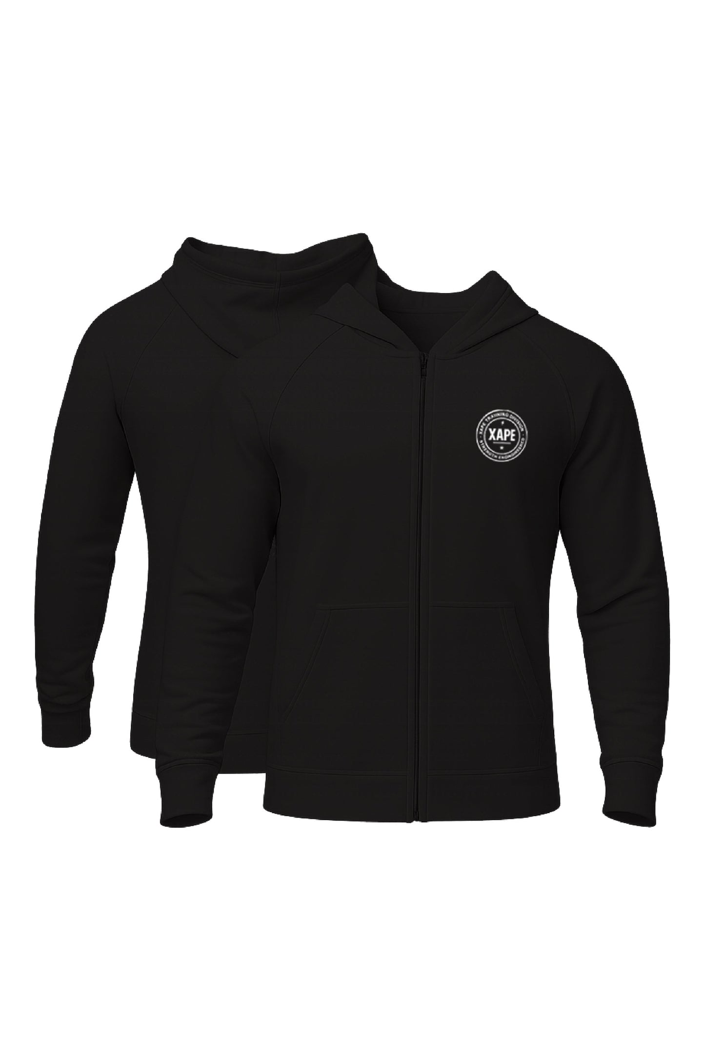 XAPE Classic Badge Logo Zip Hoodie - Black