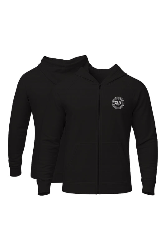 XAPE Classic Badge Logo Zip Hoodie - Black