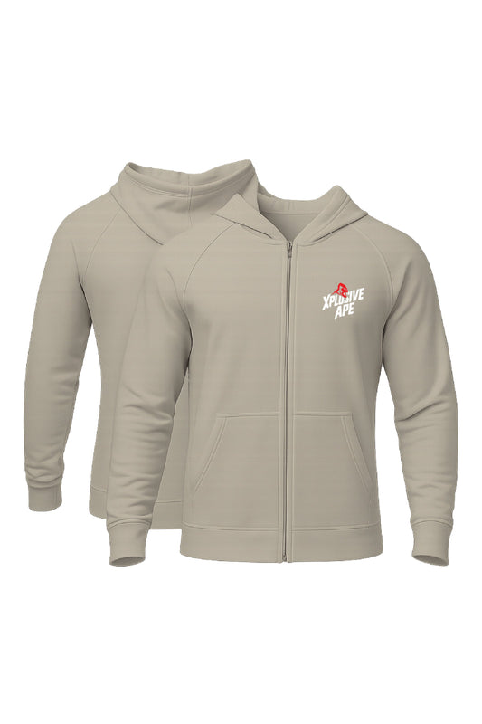 XAPE Classic Stencil Logo Zip Hoodie - Stone